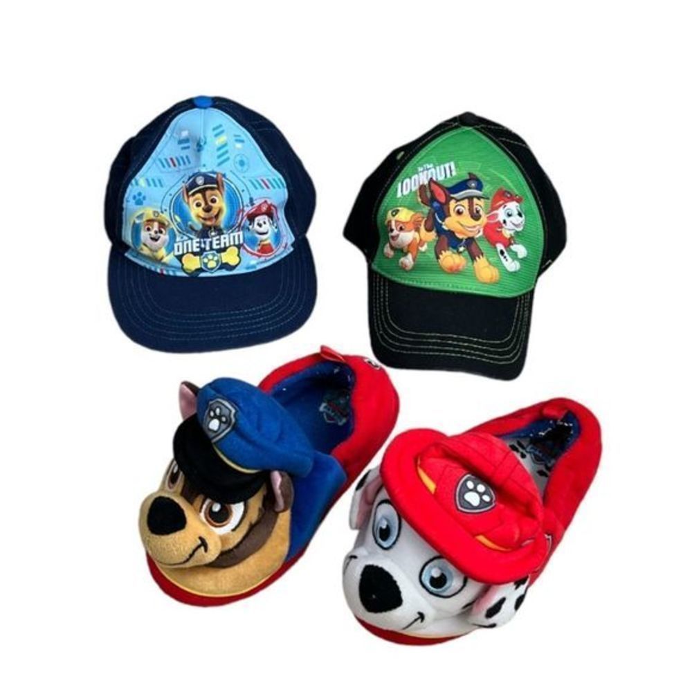 NICKELODEON‎ Paw Patrol Kids Baseball Hats And Slipper Set 11/12